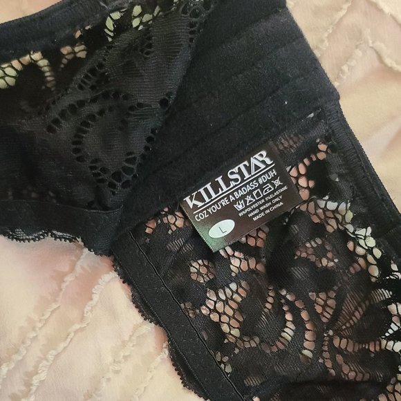 NWoT Killstar Ruby Scarlet Velvet Boudoir Bra and Panty Set - Picture 6 of 6